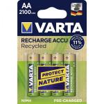 1x4 Varta RECHARGE ACCU Recycled 2100 mAH AA Mignon NiMH