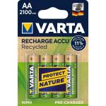 100x4 Varta RECHARGE ACCU Recycled 2100 mAH AA Mignon NiMH
