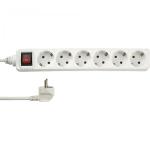 REV Socket line 6-fold 1,4 m w. switch white