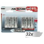 32x 4+4 Ansmann Extreme Lithium AA Mignon LR 6 Big Pack