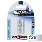 12x2 Ansmann maxE NiMH bat. Micro AAA 800 mAh