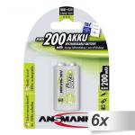 6x1 Ansmann maxE NiMH bat. 9V-Block 200 mAh         5035342