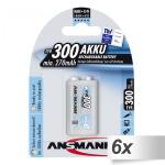 1x6 Ansmann maxE NiMH bat. 300 9V-Block 270 mAh         5035453
