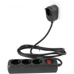 REV Multiple Socket Outlet 3+1-fold 2m + switch black