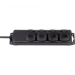 Brennenstuhl Extension Lead 4-fold black 2m