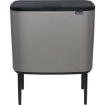 Brabantia Waste Bin Bo Touch Bin Mineral Concrete Grey, 3 x 11 L