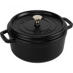 Staub La Cocotte 20cm round, Black, Cast Iron