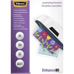 Fellowes Matt laminating pouches 80 micron, A4  100-pack
