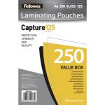 Fellowes A4 Glossy 125 Micron Laminating Pouch 250-Value Pack