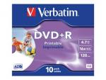 1x10 Verbatim DVD+R 4,7GB Jewel 16x Speed, printable